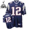 2012 Superbowl XLVI Tom Brady Jersey Patriots #12 Blue