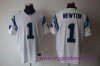 Nike NFL Carolina Panthers 1 Cam Newton white Elite jersey